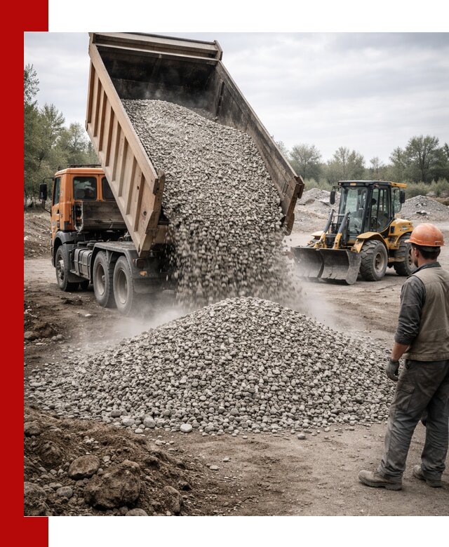 Доставка щебня в Лыткарине крупными и мелкими фракциями