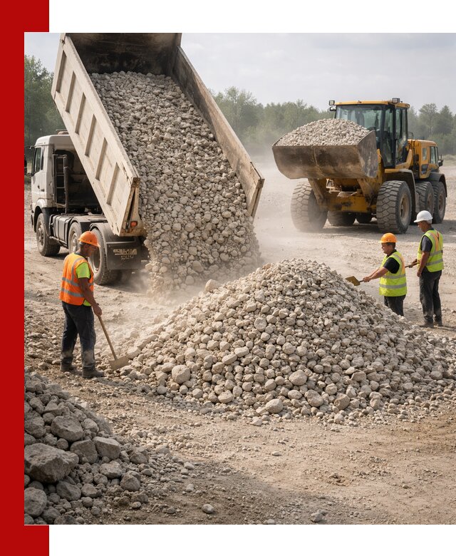 Доставка известнякового щебня фр. 40-70 в Лыткарине