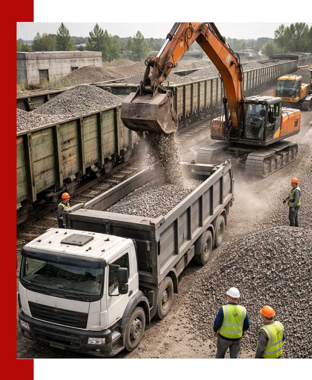 Железнодорожный щебень фракция 25–60 для поставок в Лыткарине