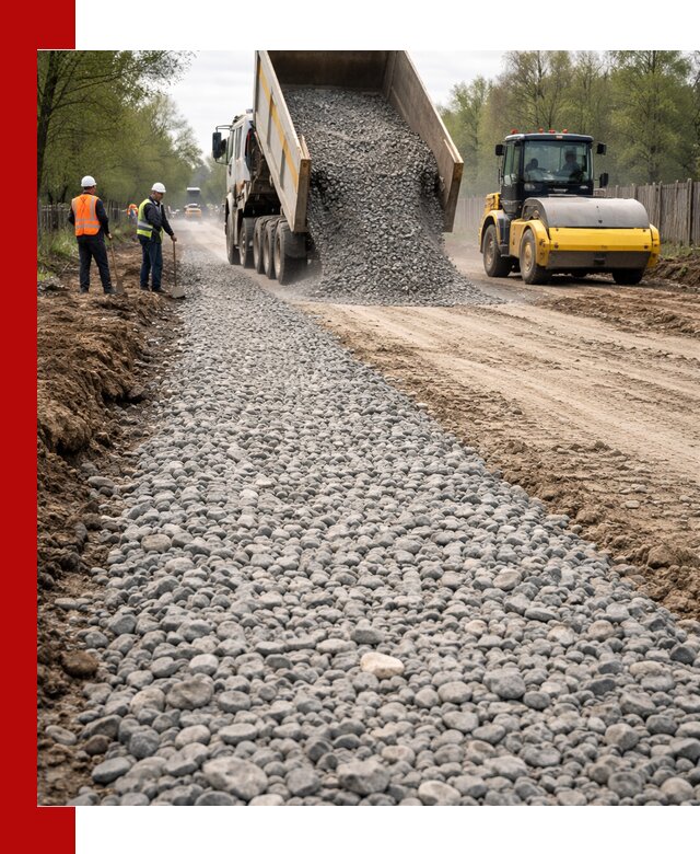 Доставка щебня для отсыпки дорог в Лыткарине высокого качества