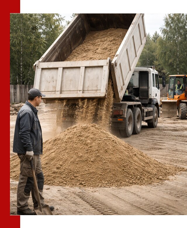 Доставка и продажа песка с разгрузкой в Лыткарине