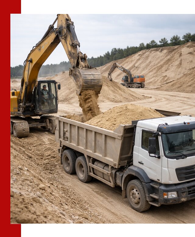Доставка карьерного песка с самосвалами и разгрузкой в Лыткарине