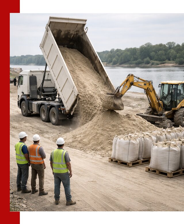 Доставка речного песка в Лыткарине самосвалами и погрузкой