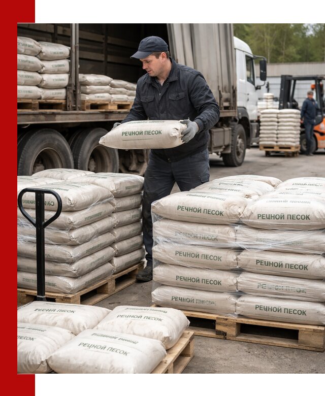 Речной песок в мешках с доставкой в Лыткарине