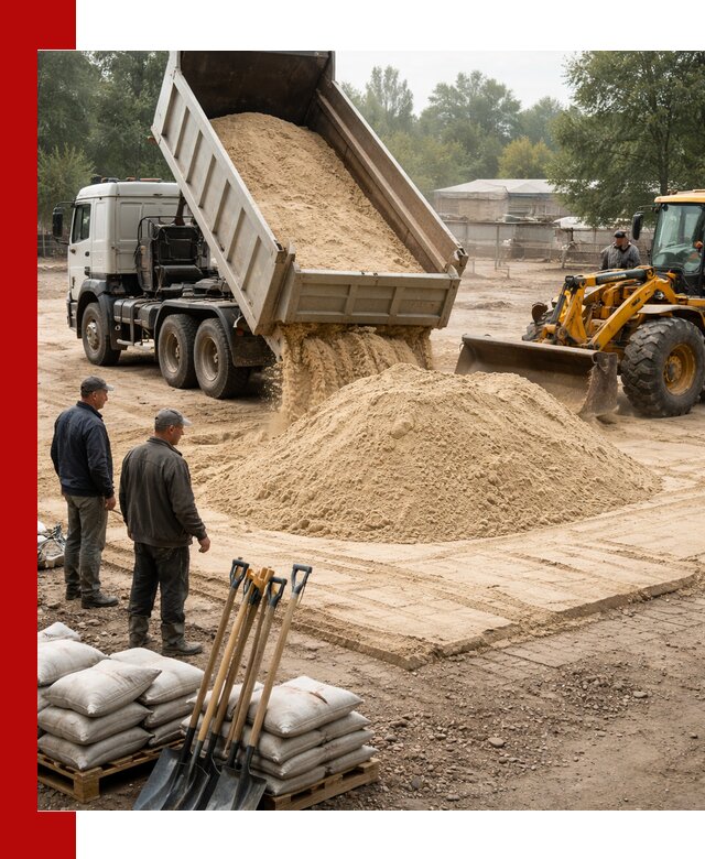 Доставка мытого песка в Лыткарине с самосвалами по выгодной цене