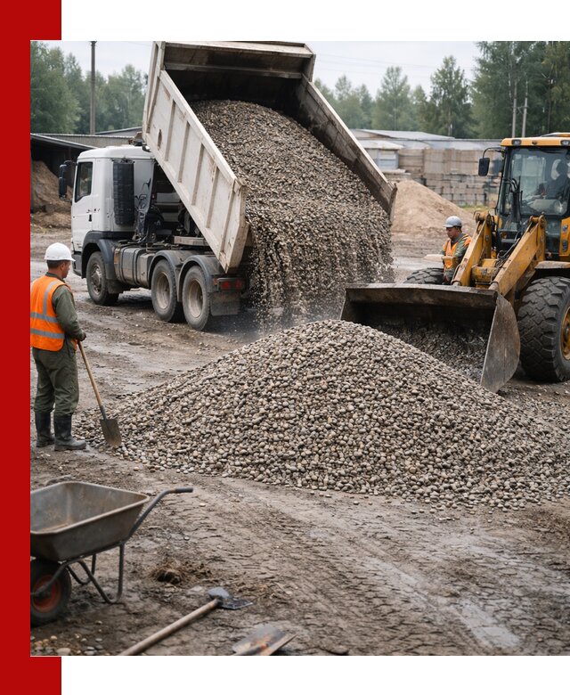 Мытый гравий с доставкой в Лыткарине от карьера до участка