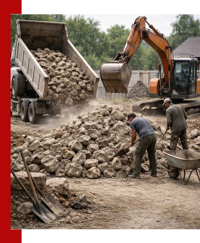 Доставка и разгрузка бутового камня в Лыткарине