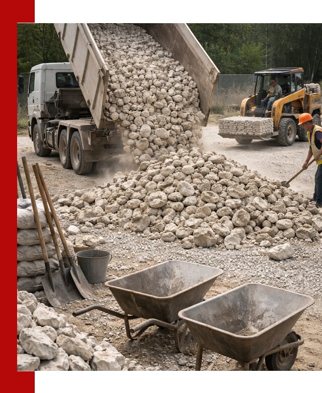 Доставка и продажа бутового известнякового камня в Лыткарине