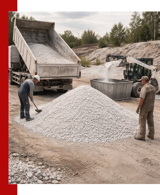 Доставка и продажа белой мраморной крошки в Лыткарине