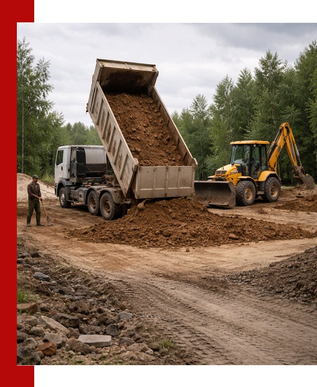 Доставка суглинка самосвалами в Лыткарине подсыпка и планировка