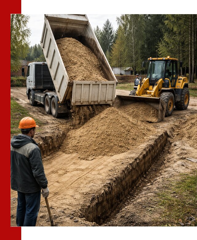 Доставка песчаного грунта в Лыткарине для строительных работ