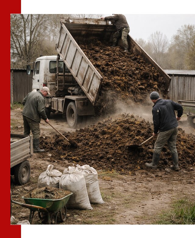 Доставка коровьего навоза самосвалом в Лыткарине