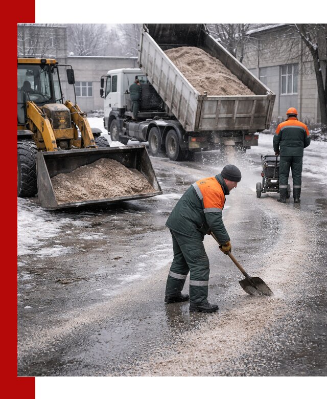 Реагент против гололеда с доставкой и нанесением в Лыткарине