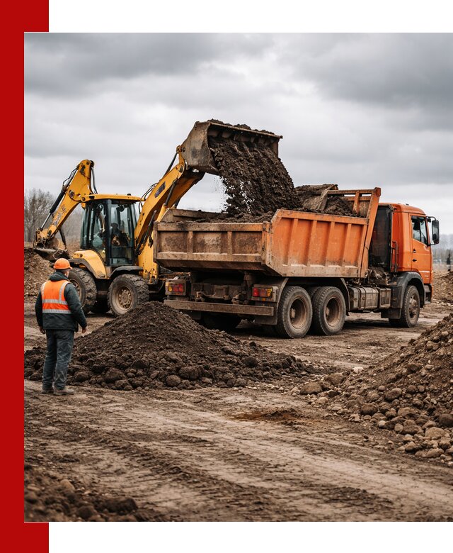 Вывоз грунта и строительного мусора в Лыткарине грузовыми самосвалами