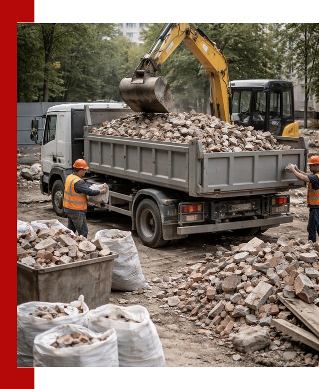 Вывоз строительного мусора в Лыткарине с самосвалами и контейнерами