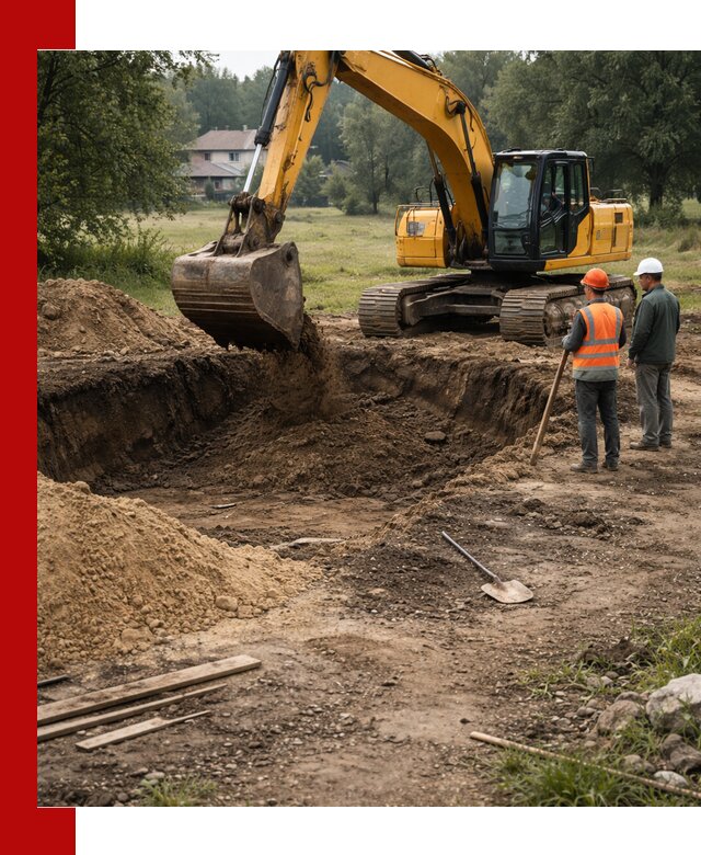 Рытье котлована под фундамент в Лыткарине (быстро и недорого)